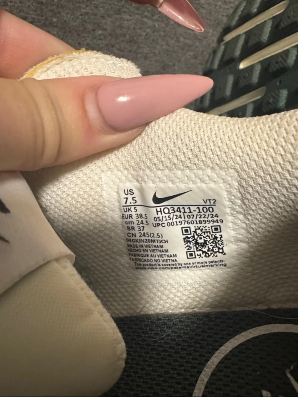 Nike Women’s Athletic Sneakers in Cream, White & Green Accents